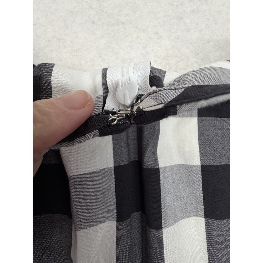 J. Crew Puff Sleeve Blouse Top Gingham Black and White Size 8 Classic Cotton - Picture 8 of 9